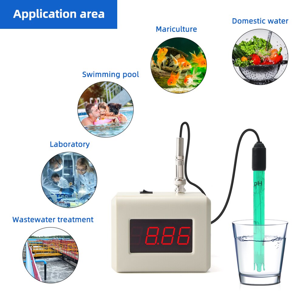 Digital PH Meter 0.00-14 Water Tester Measurement Acidometer Instrument Analysis for Swimming Pool Aquarium