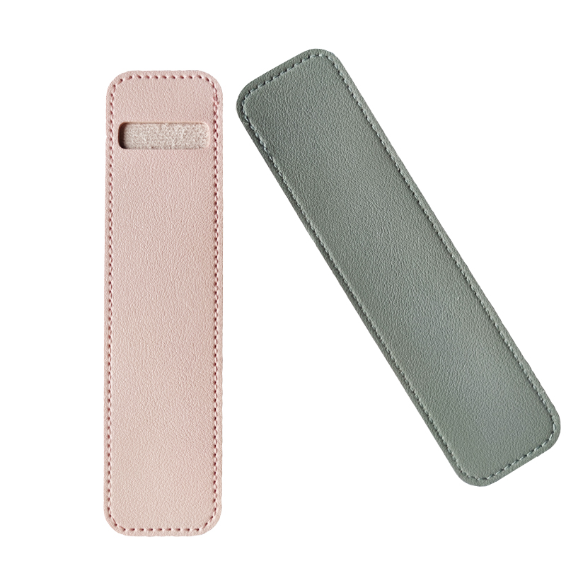 1 Pcs PU Leather Pencil Pen Case Pen Protection Cover Solid Color Hollow Simple Student Stationery Box