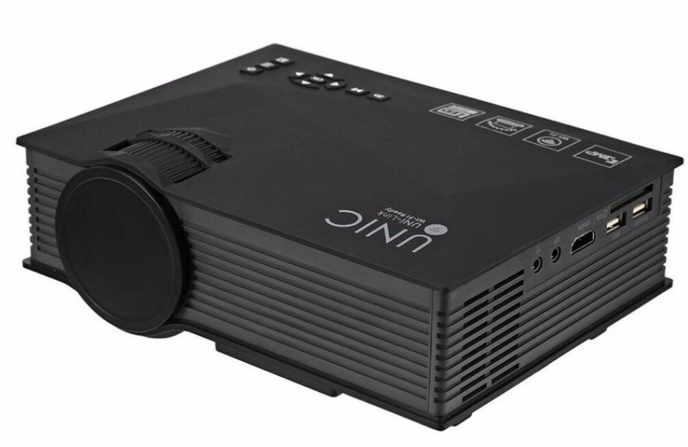 Mini bärbar unic  uc46+  trådlös wifi full hd led video hemmabioprojektor miracast dlna airplay us eu plug pk  vs314 uc30