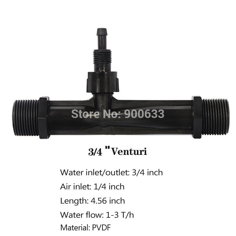 1/4 '' 1/2 '' 3/4 '' 1 '' 1.5 '' 2 '' pvdf venturi gödselinjektor ozonblandare för vattenrenare delar