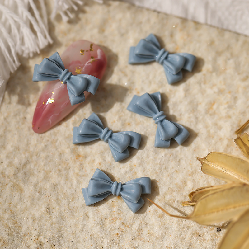 50 Uds. De lazos largos de resina rosa para decoración de uñas, lazos para uñas de hadas esmerilados 3D Kawaii, piezas de decoración, accesorios para uñas de japonés DIY: Verde