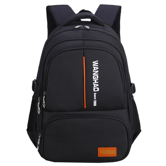 Suitable for grades 1-9 Children Orthopedic School Backpack School bags For boys Waterproof Backpacks Kids satchel Schoolbgs: L black orange