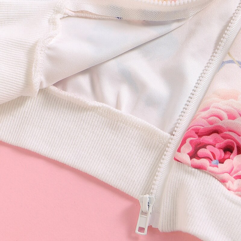 Cappotto per bambina primavera autunno cappotto con cerniera floreale principessa abbigliamento per bambini camicetta a maniche lunghe cappotto di fiori di alta moda