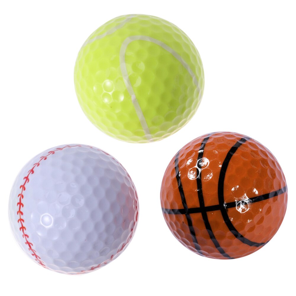 3PCS Sports Theme Ball Training Sports Balls Simulation Rubber Practice Ball (Tennis Basketball Baseball)