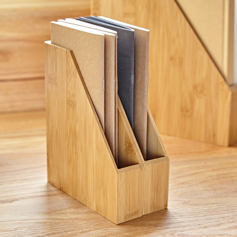 Bamboo File Rack Japan Style Desk Organizer for Books/Magazines A4/A5 Paper Stand Holder Eco Natural Wood Storage Box