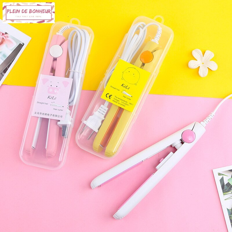 Lisseur de cheveux bouclés 2 en 1, dessin animé, Mini étudiant, petite fille électrique, bigoudi, outils de lissage