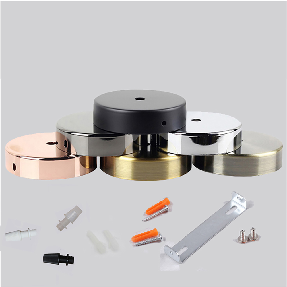 Ceiling Plate Hanging Chassis Base Retro Lamp Bases Iron Pendant Lamp Plate Lighting Fixture Ceiling Fittings DIY Straight Edge