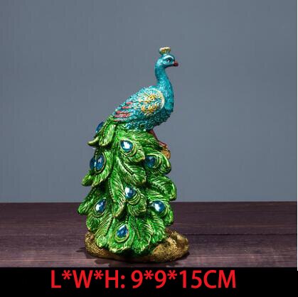 Originele Hars Pure Groene Phoenix Beeldje Pauw Decor Vogel Standbeeld Kantoor Thuis Ambachten Decoratie Dier Sculptuur Ornament: K