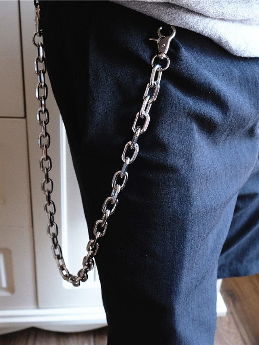 Chaveiro masculino carteira corrente crânio biker link cintura gancho calças pant cinto corrente para meninos moda fina jóias presentes