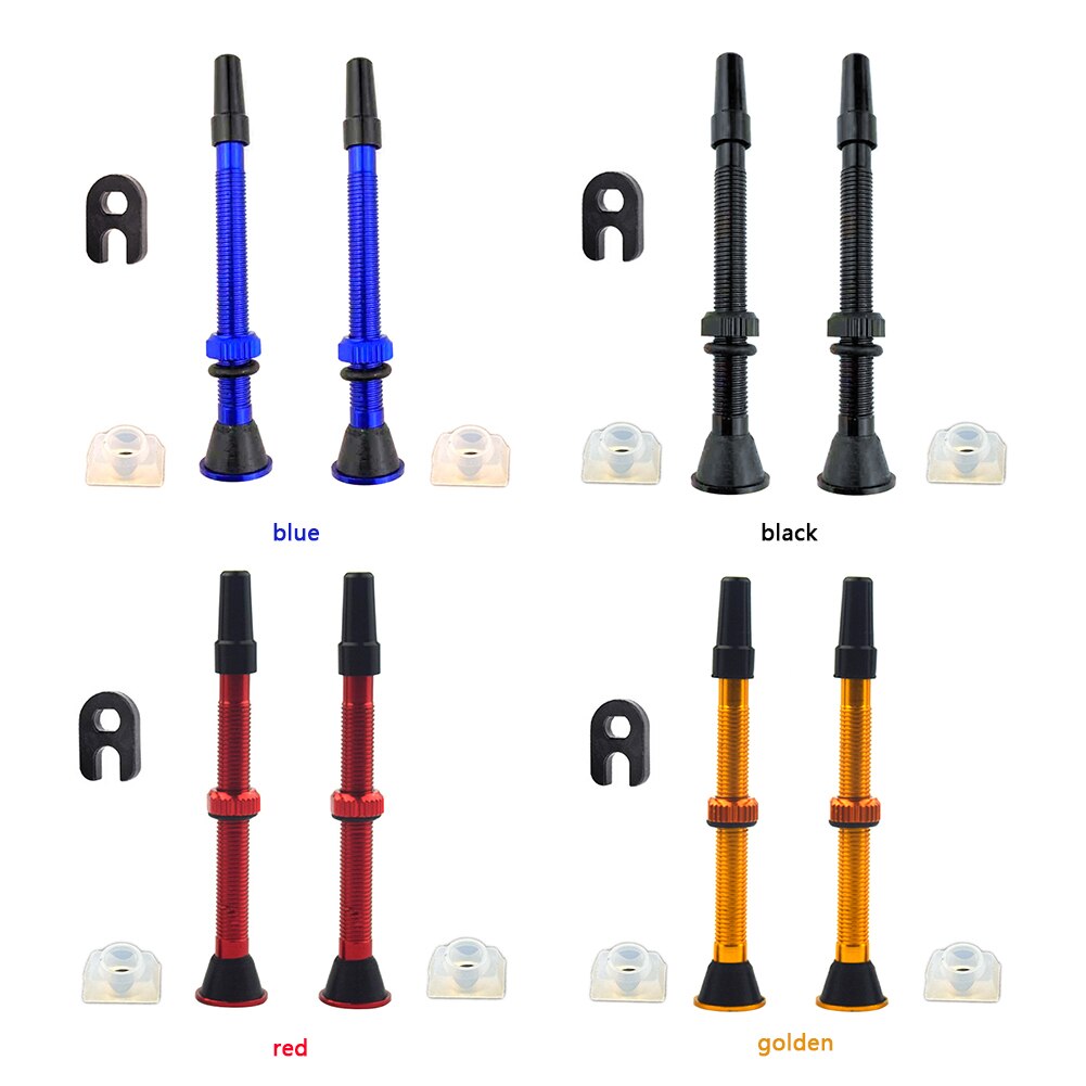 2x bicicleta de estrada sem câmara pneu presta válvula 60mm montanha haste liga alumínio + ferramenta para o ciclo ao ar livre ciclismo entretenimento