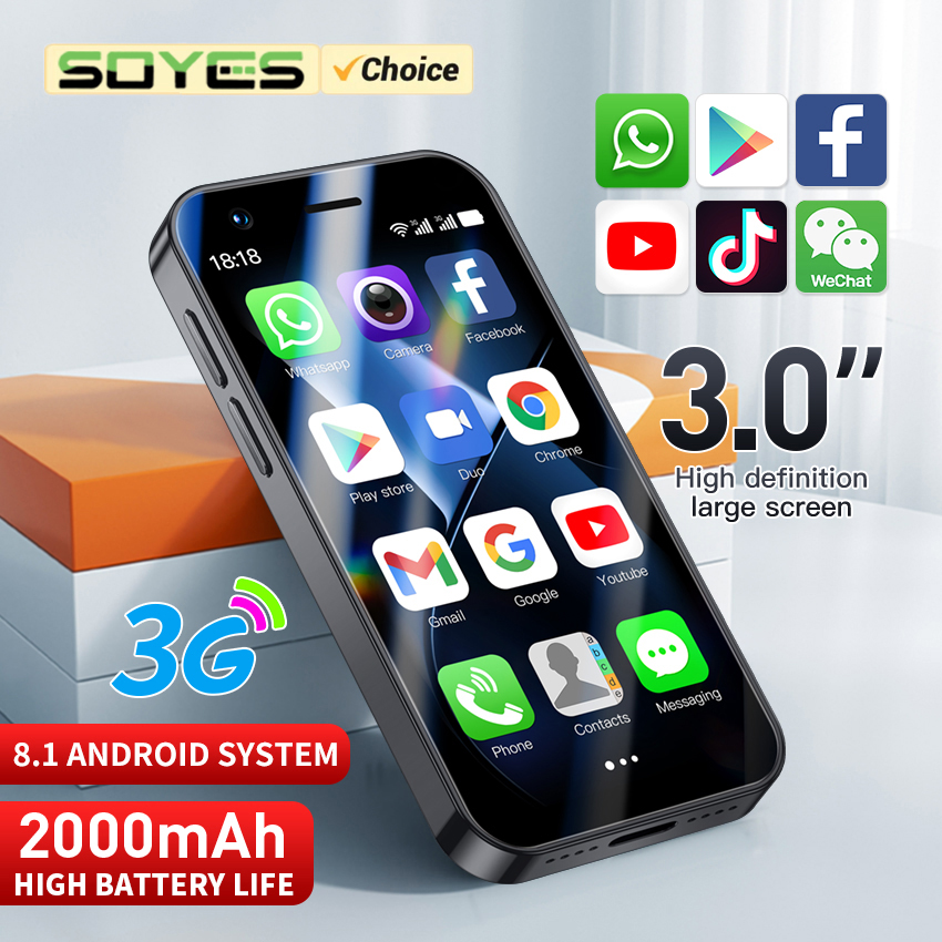 SOYES P70 pro Max mini Smartphone androide8.1 3.0 pollici 2000mAh viso ID doppio SIM pausa giocare a negozio 3G ottavino telefono