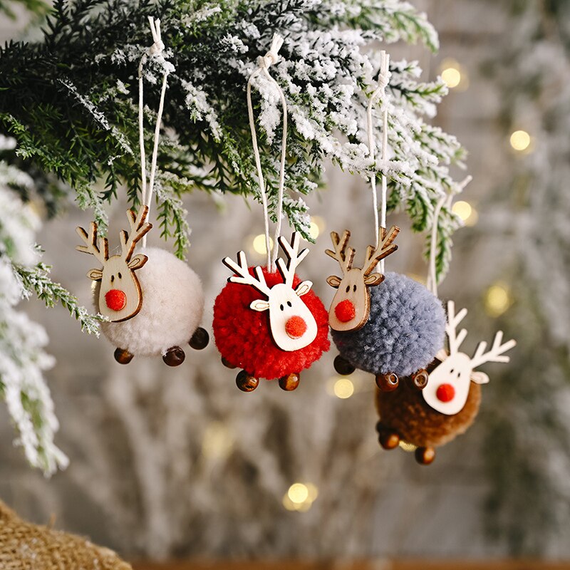 Leuke Herten Craft Ornament Kerstboom Decoratie Houten Elanden Creatieve Opknoping Hanger Voor Thuis Nieuwjaar Decor