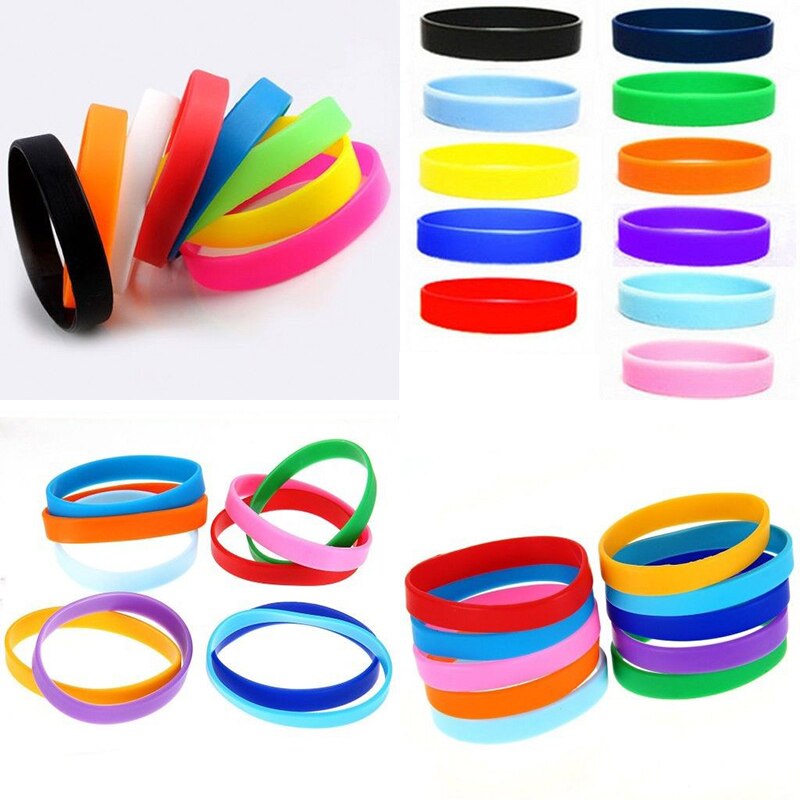 12 Kleuren 1Pc Vrouwen Mannen Silicone Rubber Armband Flexibele Wrist Band Manchet Armband Sport Jogger Running Casual Bangle