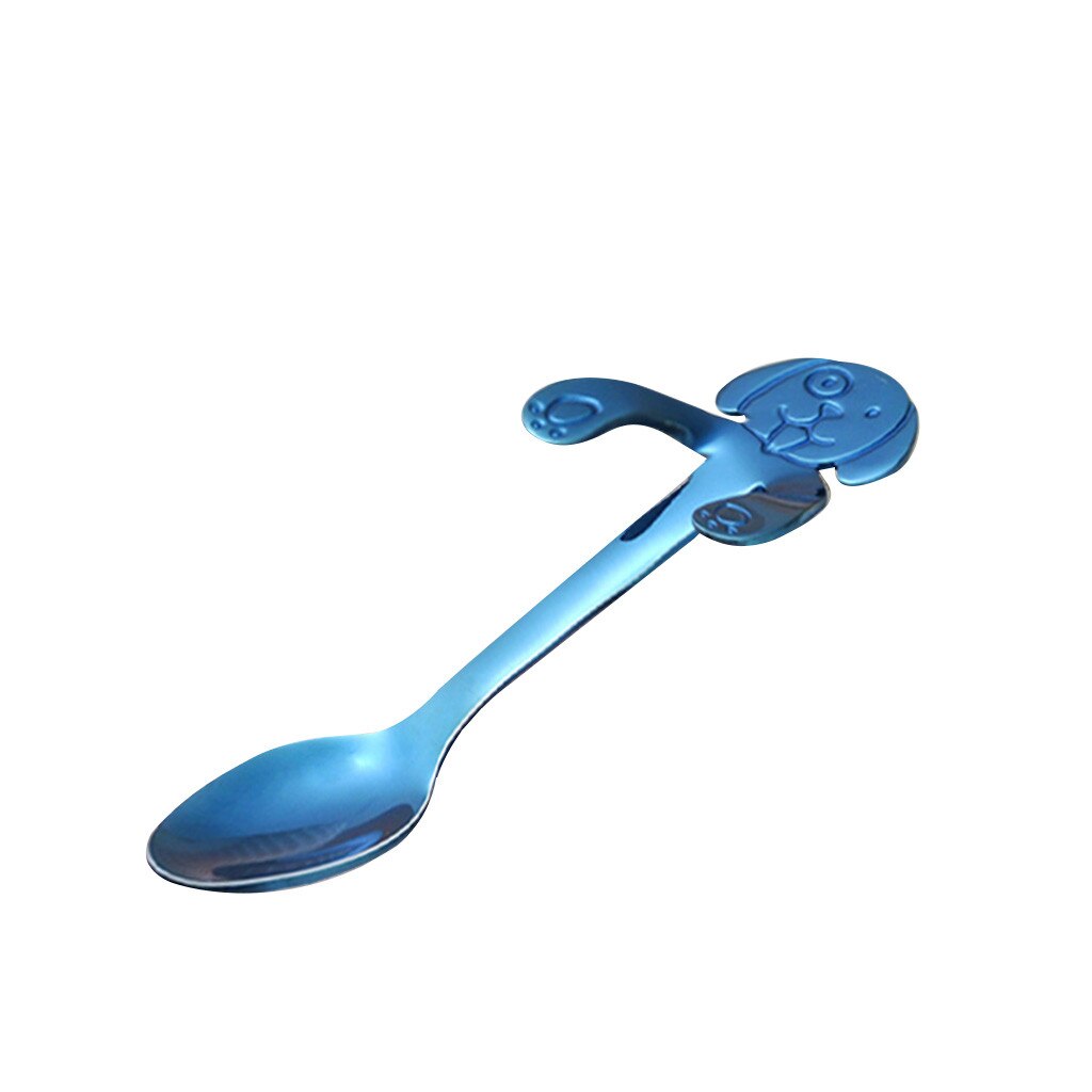 Cucharilla de café para perro bonita, cuchara creativa de acero inoxidable, cucharilla para postre, aperitivo, cuchara para helado, Mini vajilla de cucharas, cucharas con mango largo