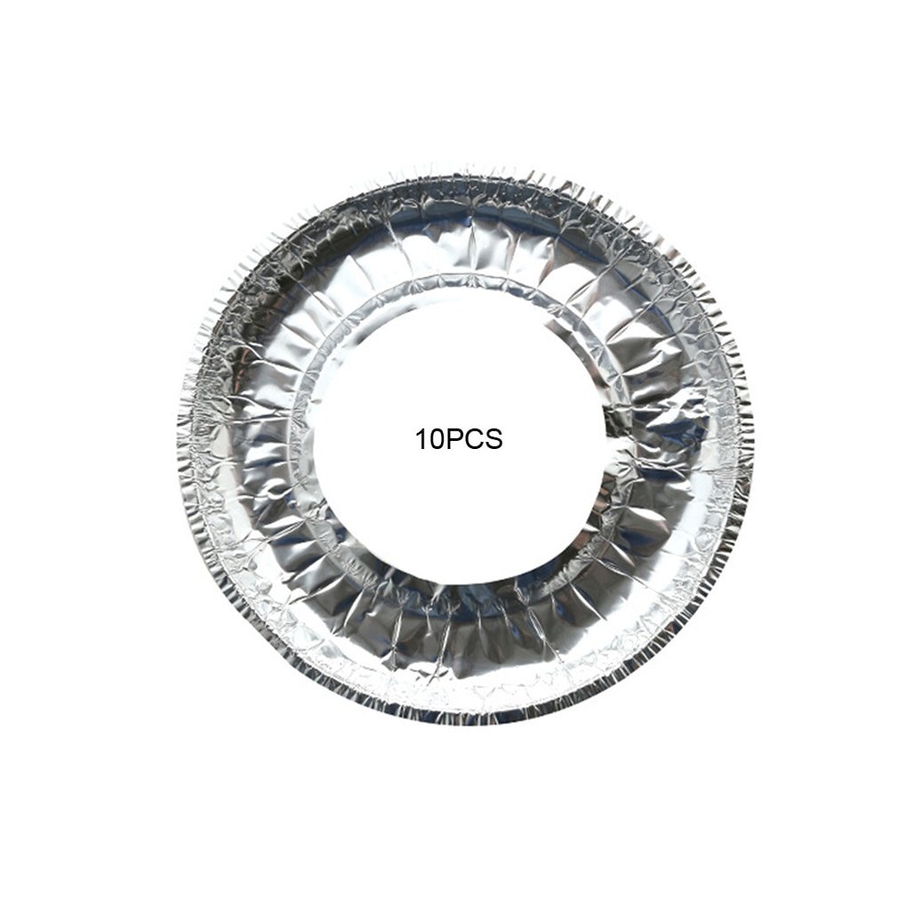 10pcs Gas Stove Aluminum Foil Paper High Temperature Gas Stove Gas Stove Tin Foil Oil Cleaning Pad Kitchen Supplies: Default Title