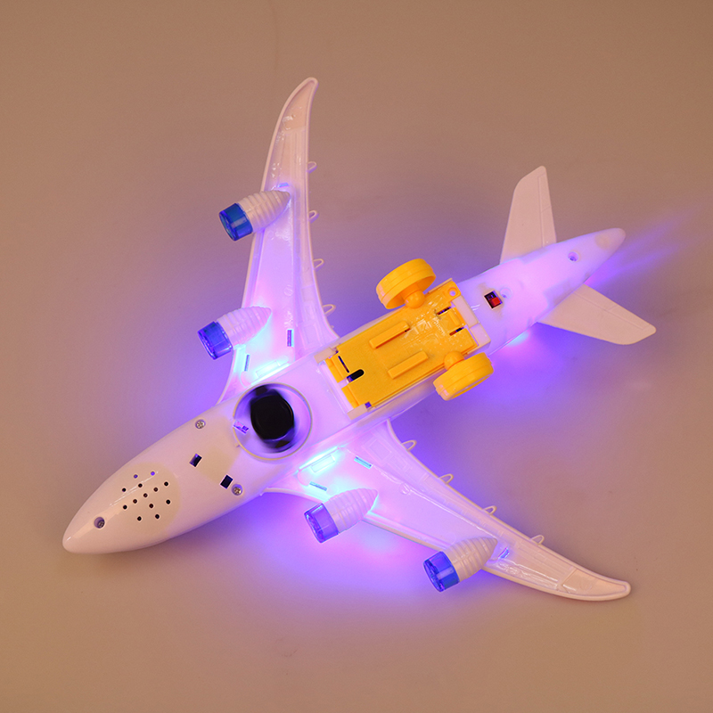 Diy flyvemaskine legetøj elektrisk fly flydende blinkende lyde lyder børnelegetøj