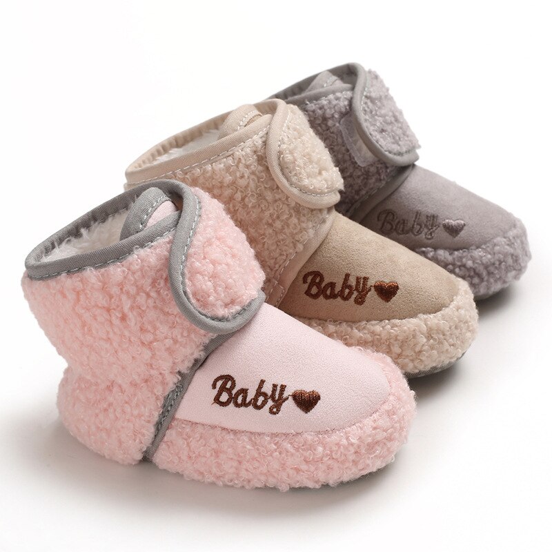 Baby vinter varm første vandrere bomuld baby sko søde spædbarn baby drenge piger sko blød sål indendørs sko