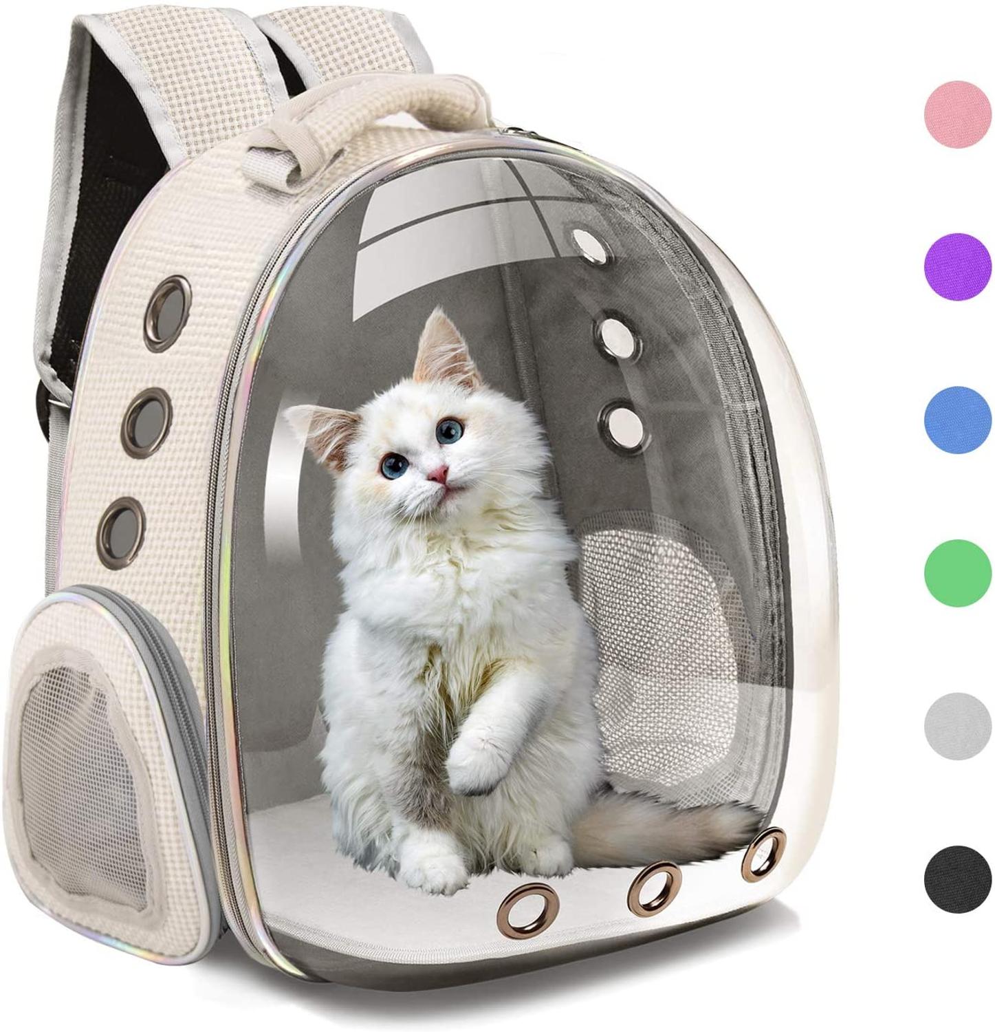 Katteholder taske kattebur transport rygsæk taske rejse kæledyr bærbar åndbar hund rygsæk gennemsigtig taske bærer til kæledyr kæledyr