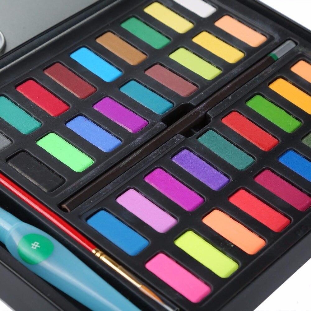 Perfect Watercolor Paint Set Art Paint Set with 36 Vibrant Colors, Brushes, Charcoal Pencil, 8PCS Paper in Metal Tin Box