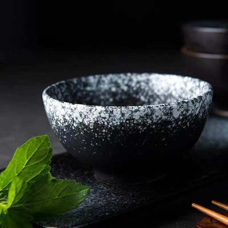 Japonês tigela de cerâmica casa arroz macarrão tigela sopa comer pequenas tigelas talheres conjunto retro criativo comer tigela