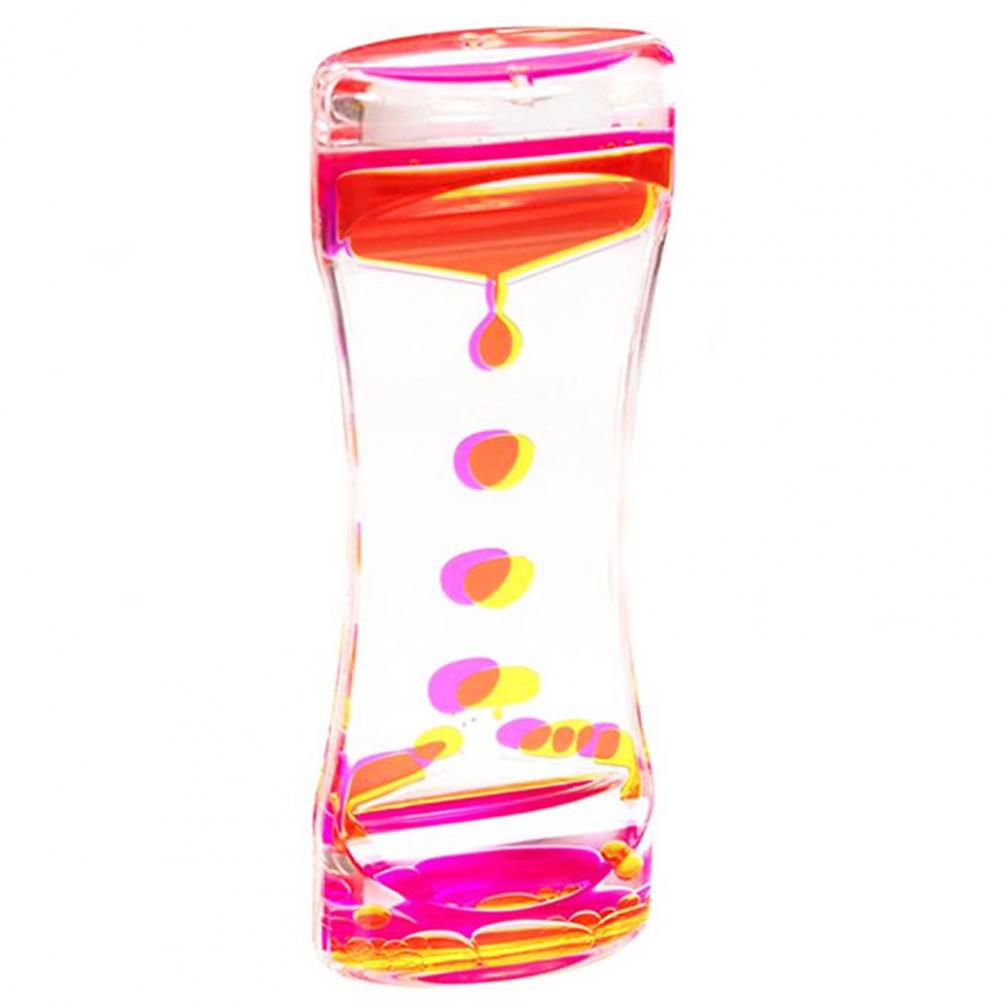 Vloeibare Zandlopers Dubbele Kleur Zintuiglijke Angst Toy Vloeibare Timer Stress Management Olie Zandloper Kerstcadeau Bubble Timer: Roze