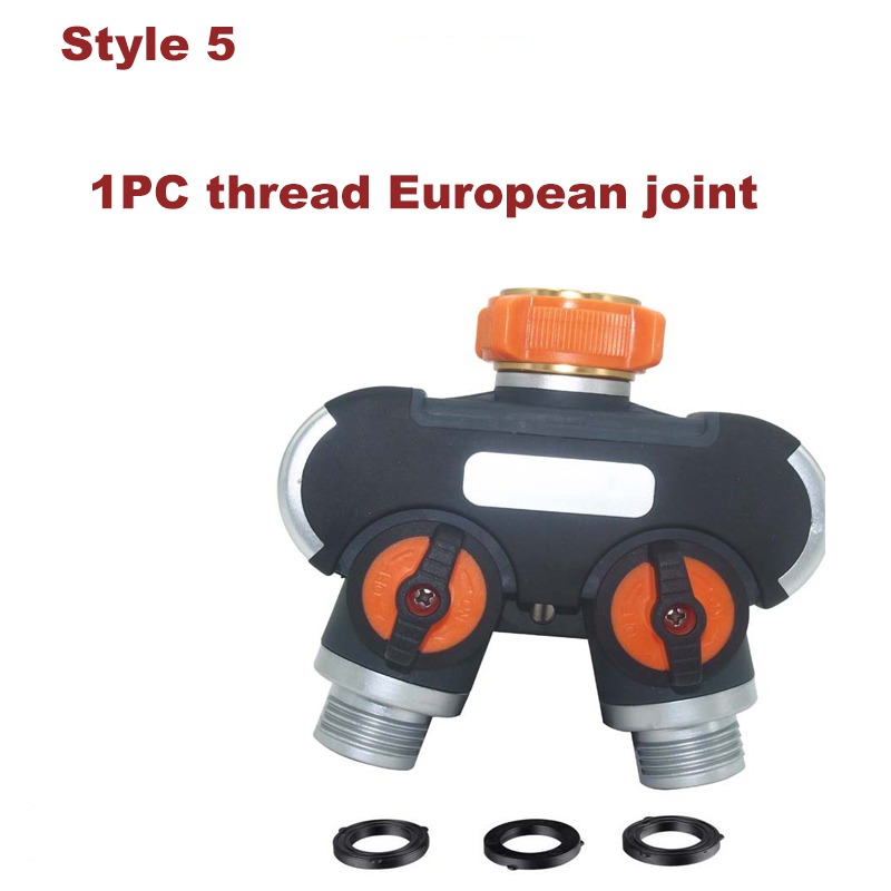 Garden Irrigation Valve 2-Way Water Tap Splitters Outdoor Tap And Faucet 1/2" 3/4" Water Divider Garden Watering Distributor: black