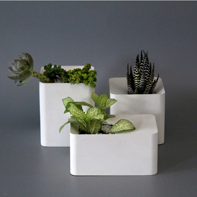 Molde rectangular grande de cemento para maceta de silicona, jarrón para el hogar, decoración de plantas suculentas, maceta de hormigón, moldes de jarrón de lápiz