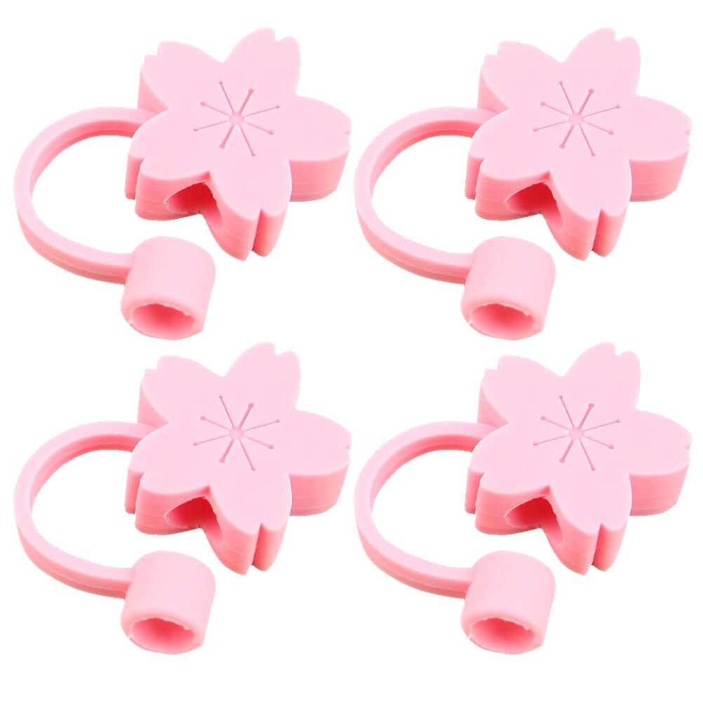 4Pcs Cherry Cloud Strawberry Silicone Straw Plug Reusable Drinking Dust Cap Glass Cup Accessories Plugs Tips Cover A50