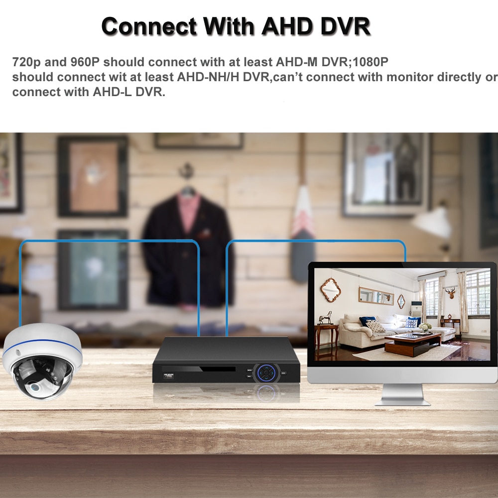 Hamrolte-cámara AHD de 1080P/720P de alta resolución, domo a prueba de vandalismo, impermeable, para interior/exterior, cámara CCTV de visión nocturna