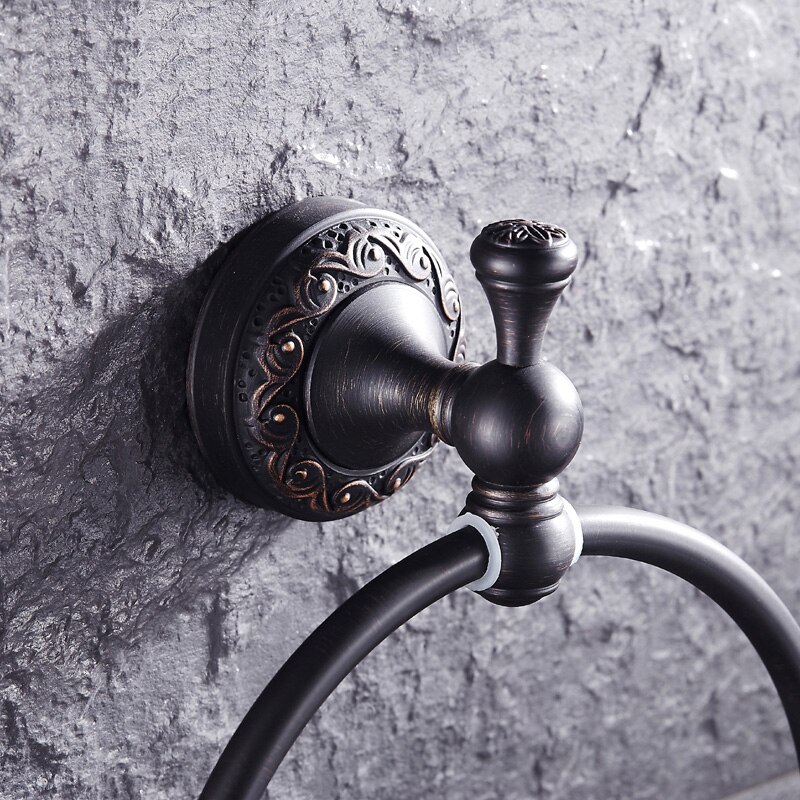 Antique Oil Rubbed Bronze towel ring black, Vintage brass towel rings bathroom, Copper Kitchen towel ring holder,