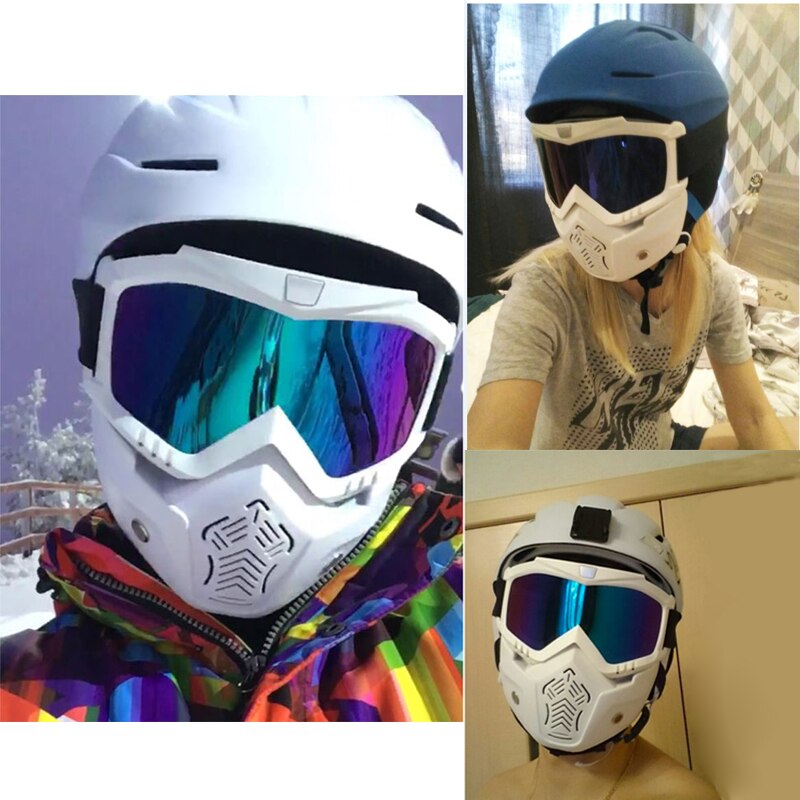 Men Women Ski Goggles Snowboard Snowmobile Eyewear Detachable Mask Snow Winter Skiing Glasses Motocross Sunglasses