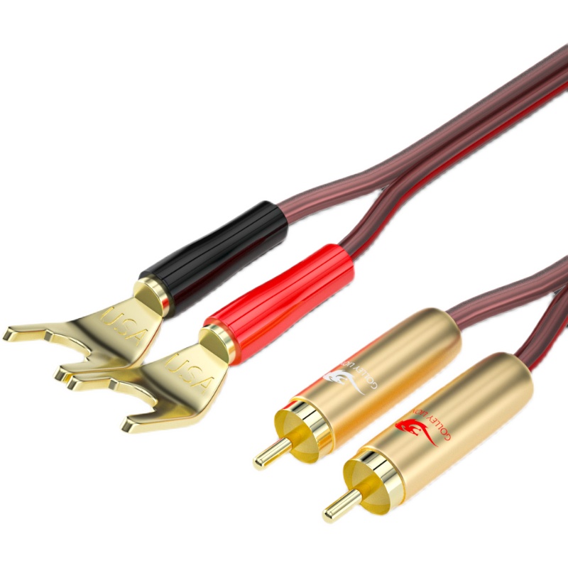 Hifi OFC Active Speaker Cable Dual RCA to Dual Banana Spade Plug 2Y 2.0 Pin for Sub-Woofer AMP Soundbox Cable 1M 2M 3M 5M 8M 10M: Other / 0.75m