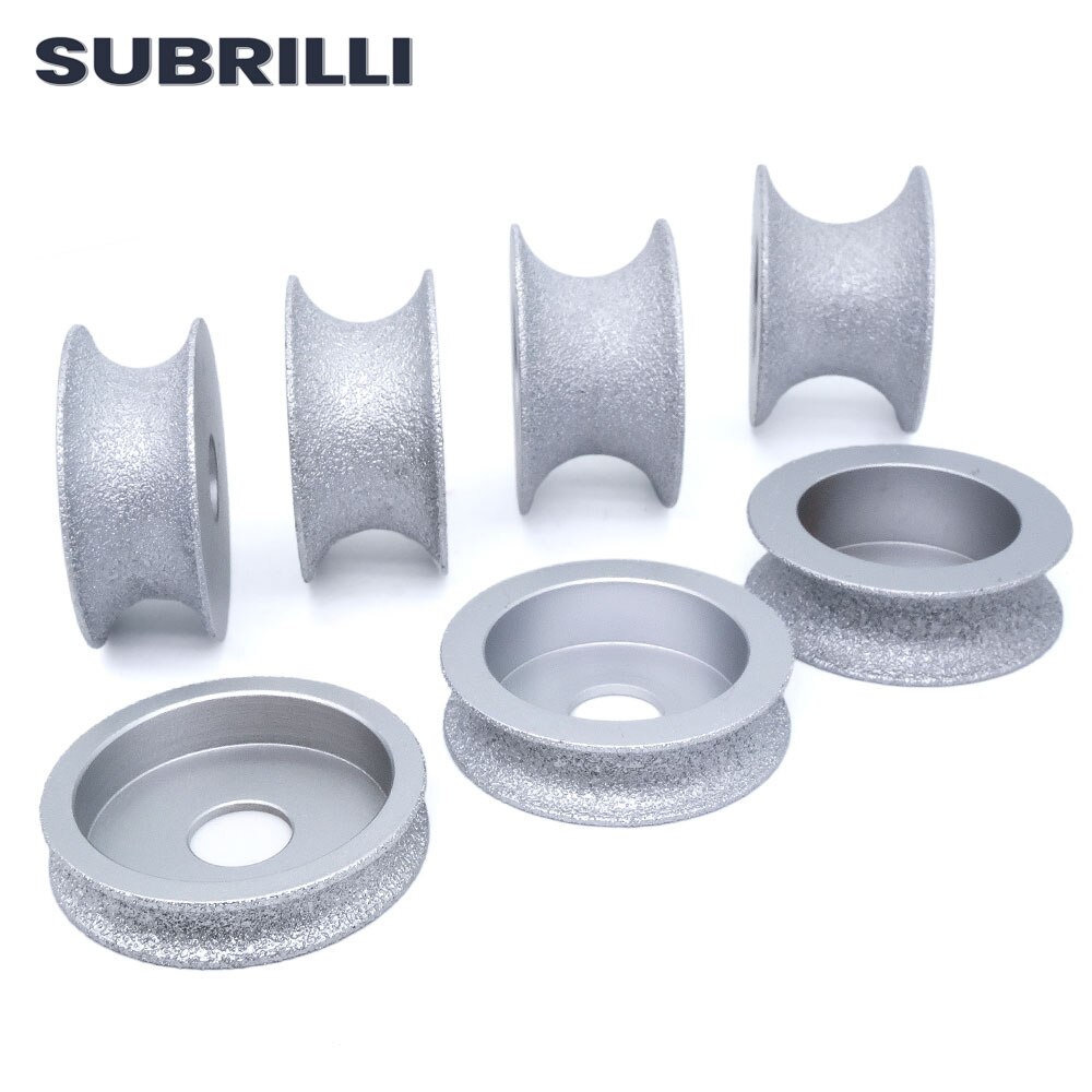 SUBRILLI Diamant Schleifen Rad Vakuum Gelötete Volle Bullnose Diamant Router bisschen Profilierung Rad Für Stein Granit Rand Schleif