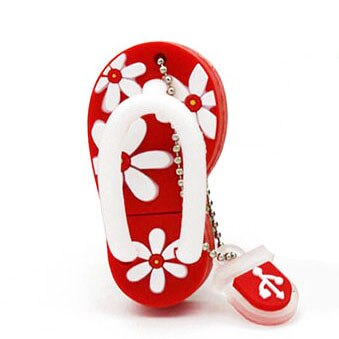 SHANDIAN Estate mini Slipper USB Flash Drive scarpa pen drive Regalo Bello del fumetto pendrive 4GB/32GB/64GB usb del bastone del regalo di Modo: 64GB / Red