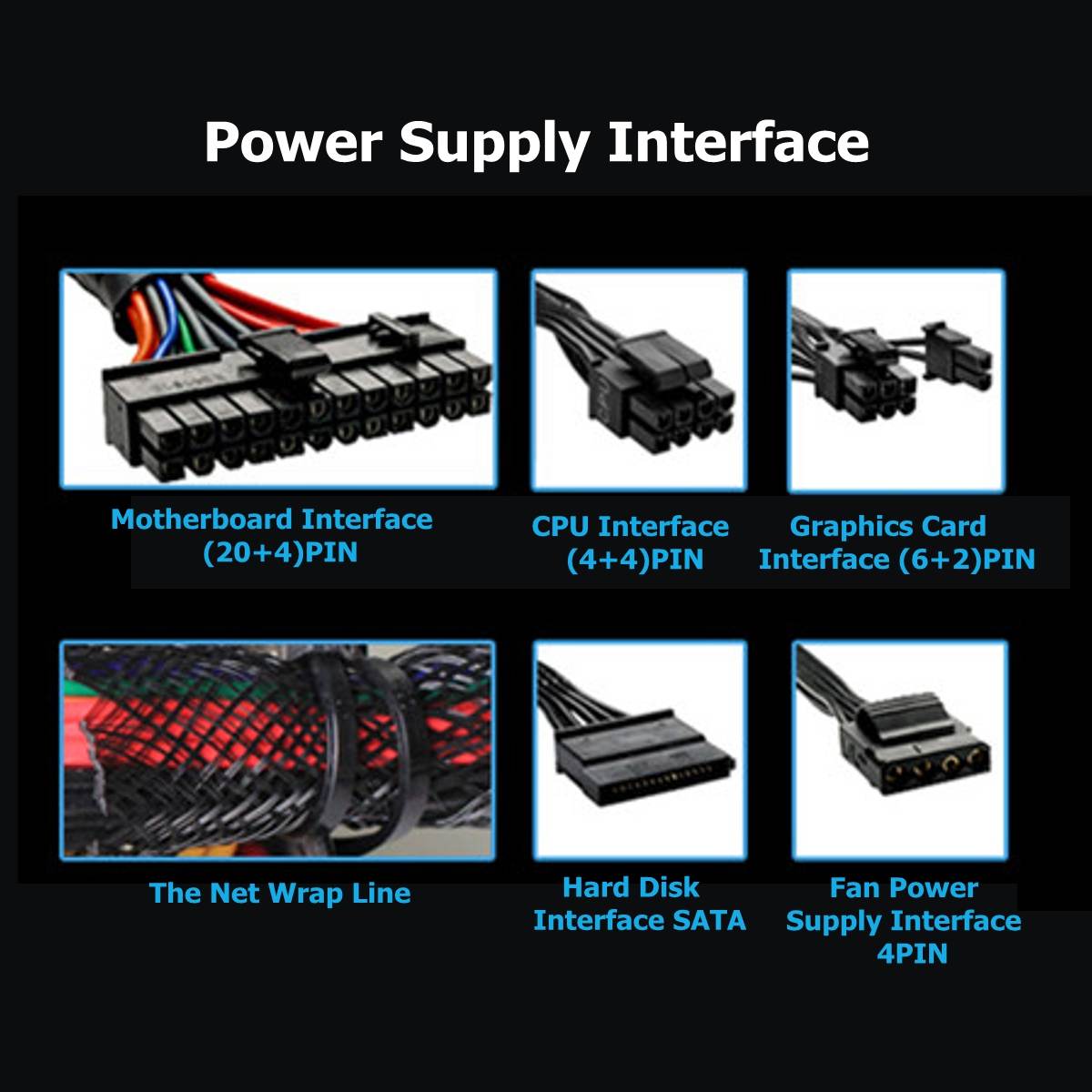 650W Voeding Voor Pc 12Cm Fan 8 Pin Pci Sata 12V Computer Voeding