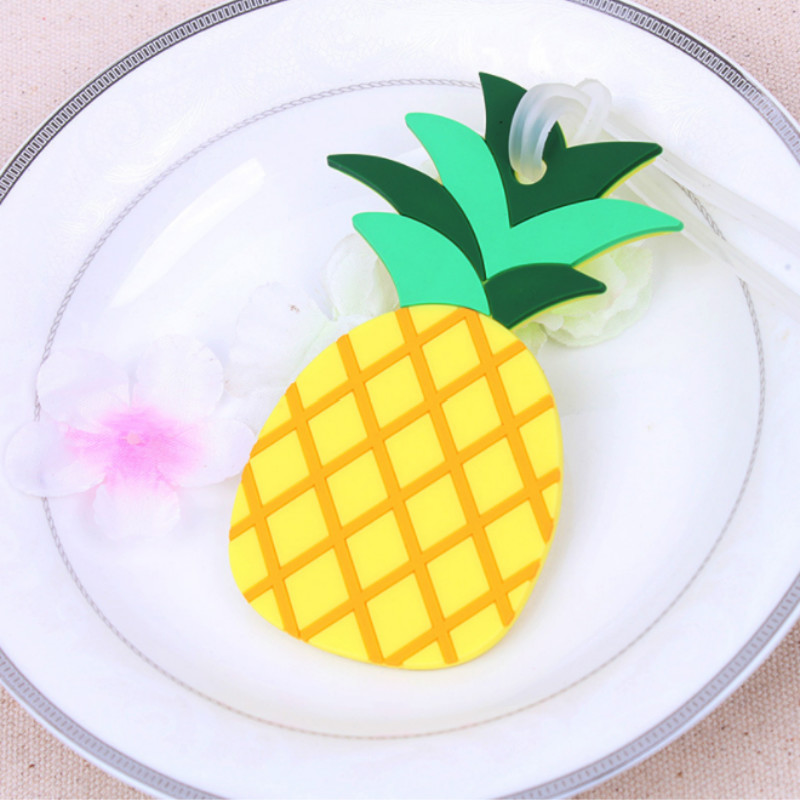 Siliconen Gel Ananas Bagagelabel Koffer Id Adres Holder Bagage Boarding Tags Identifier Reizen Accessoires