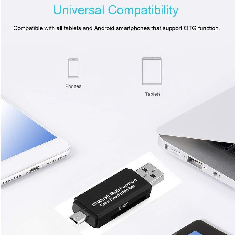 1PC Universal 4 in 1 USB OTG Card Reader Drive High-speed For Android Writer TF/SD USB2.0 Computer OTG Card Header Extensio W8N8