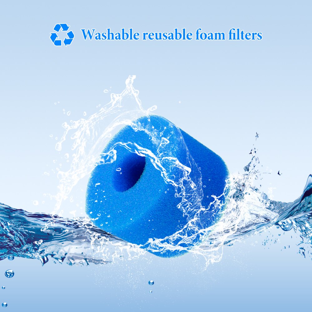 3pc swimmingpools filterskum, der kan genbruges, vaskbart til intex  s1- type poolfilter svamppatron, der er egnet til boblebad, ren spa