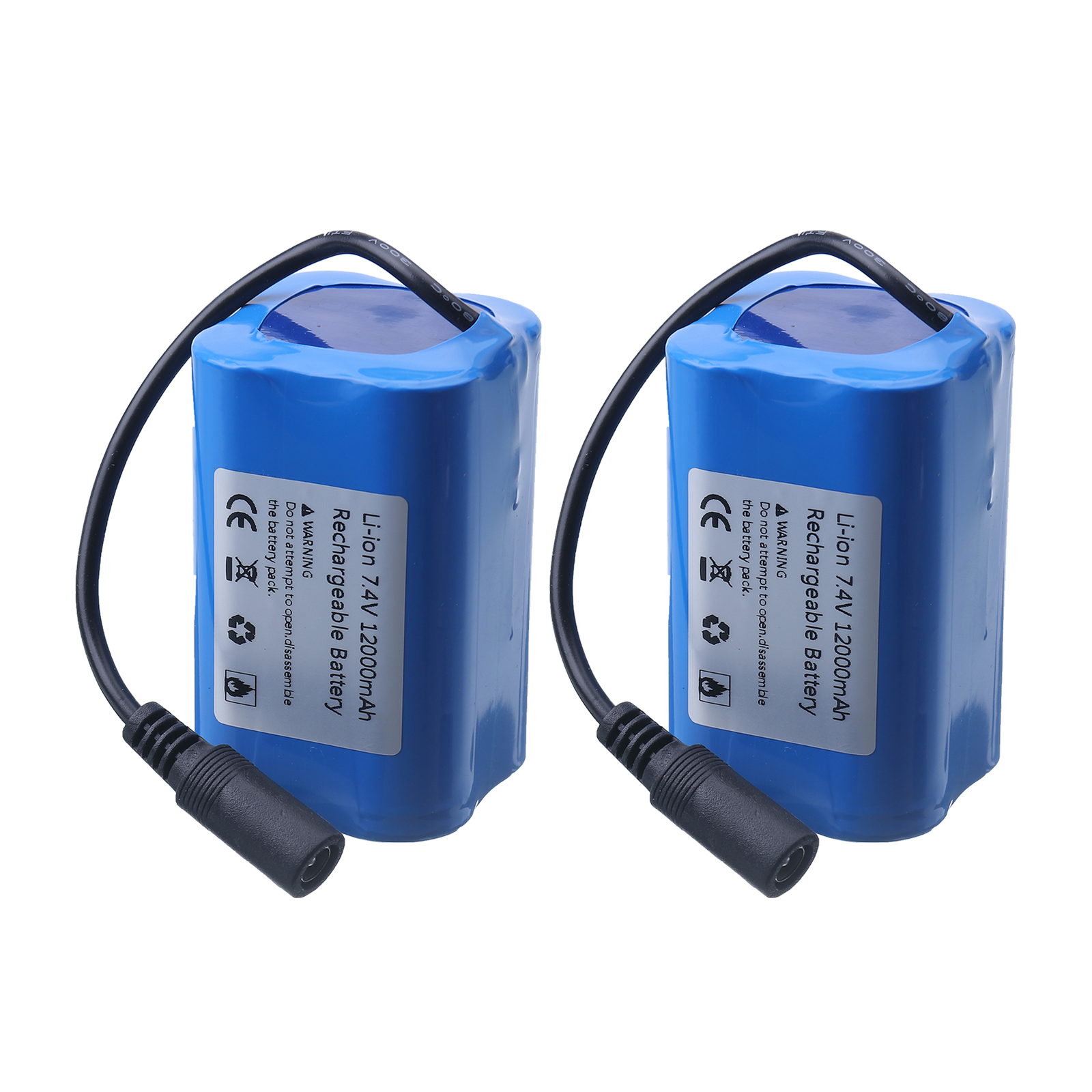 7.4v 12000 mah 6000 mah batteri til  t188 t888 -5 v007 c18 h18 så på fjernkontroll rc fiske agn båt deler: 2 stk 12000 mah
