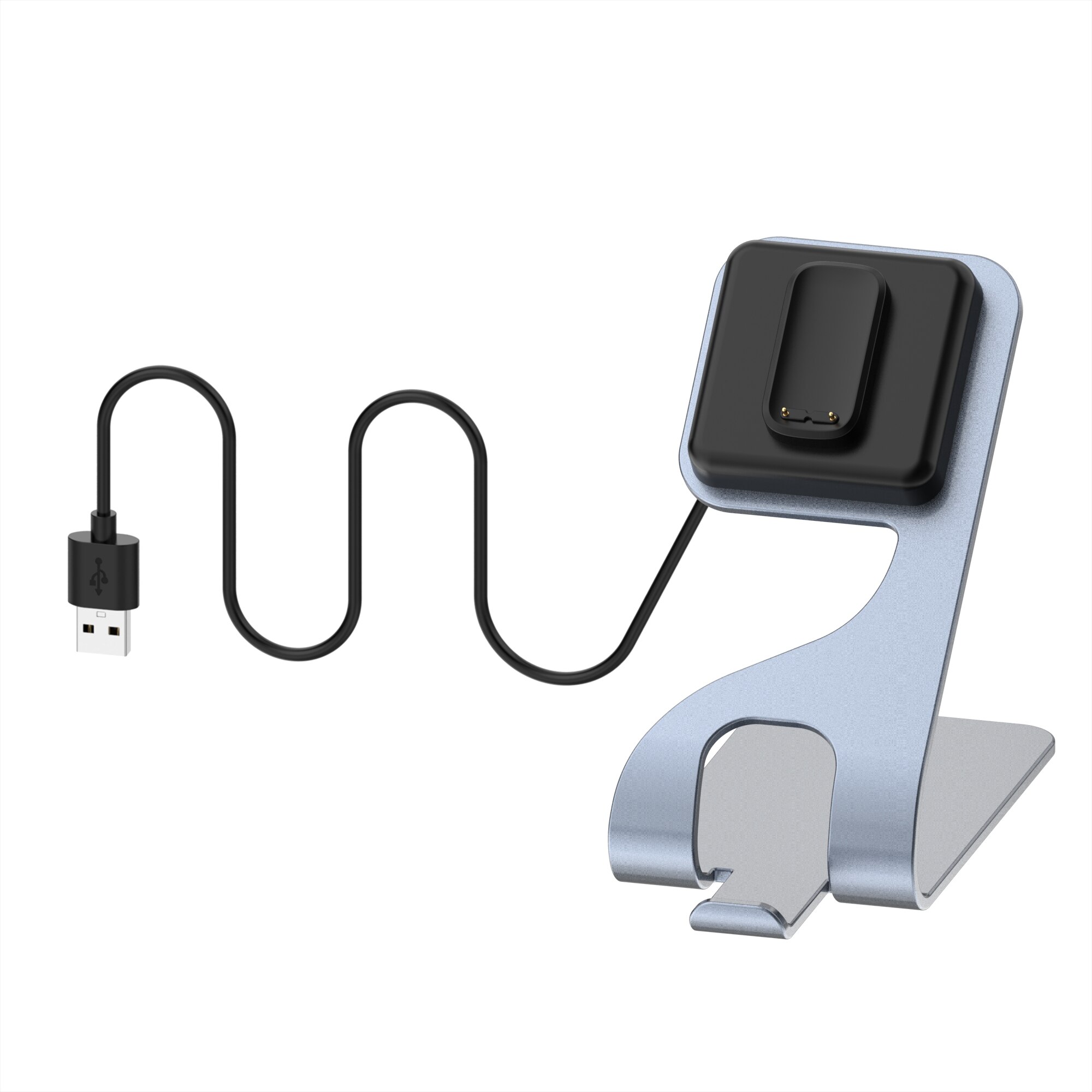Oplader dock til fitbit charge 5 ladekabel holder base til fitbit luxe usb magnetisk trådløs adapter ur tilbehør: Grå / Til fitbit luxe