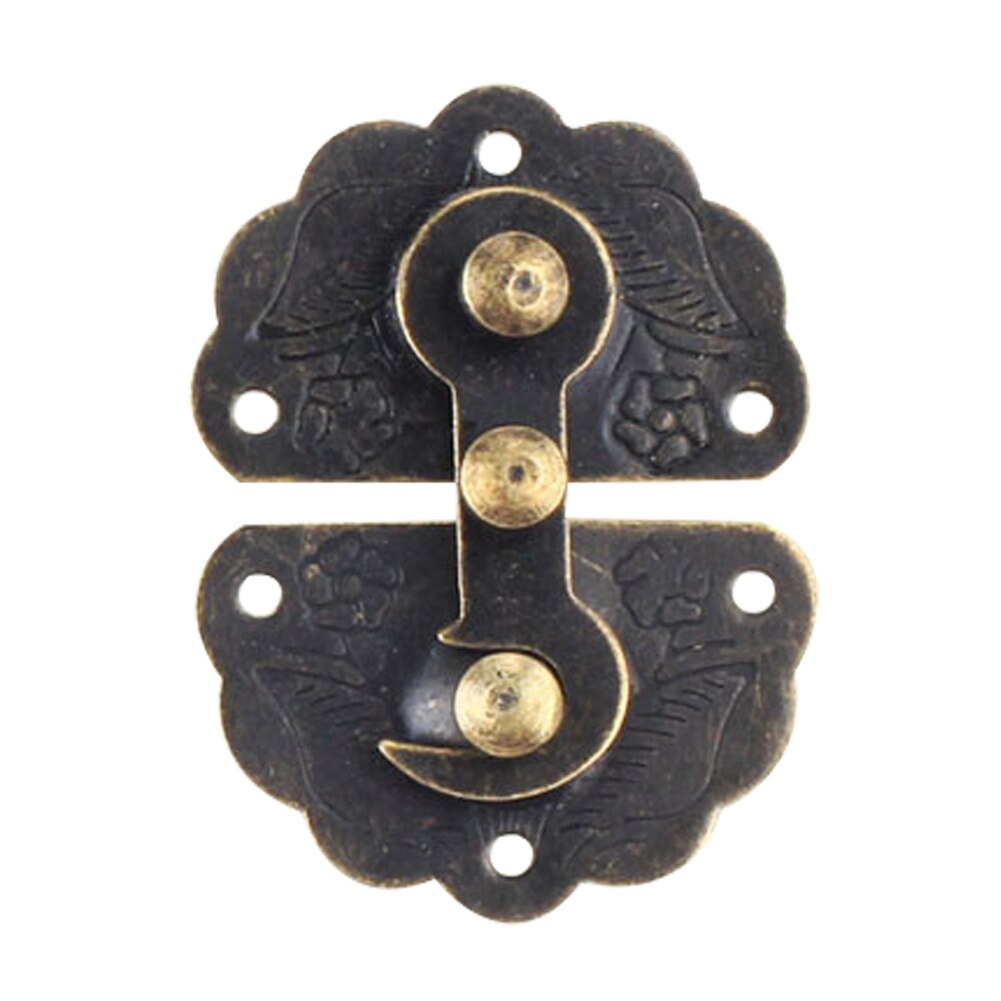 DIY Latch Hasp Lock Case Jewelry Box Iron Hardware Drawer Antique Style Chest Hook Decorative Cabinet Suitcase
