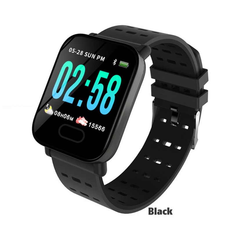 A6 fitnessband smart klocka smart band armband smartband bond touch sport puls blodtryck hälsa armband smartwatch: Svart