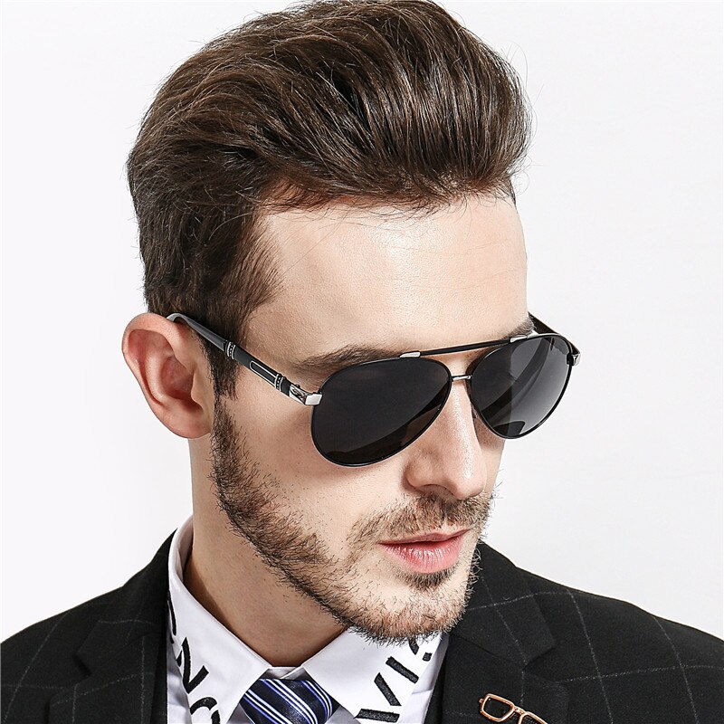 SHYBIRD Men Classic Sunglasses Retro Oversized Sunglasses Men Pilots Driving Outdoor Luxury vintage Glasses Metal Frames