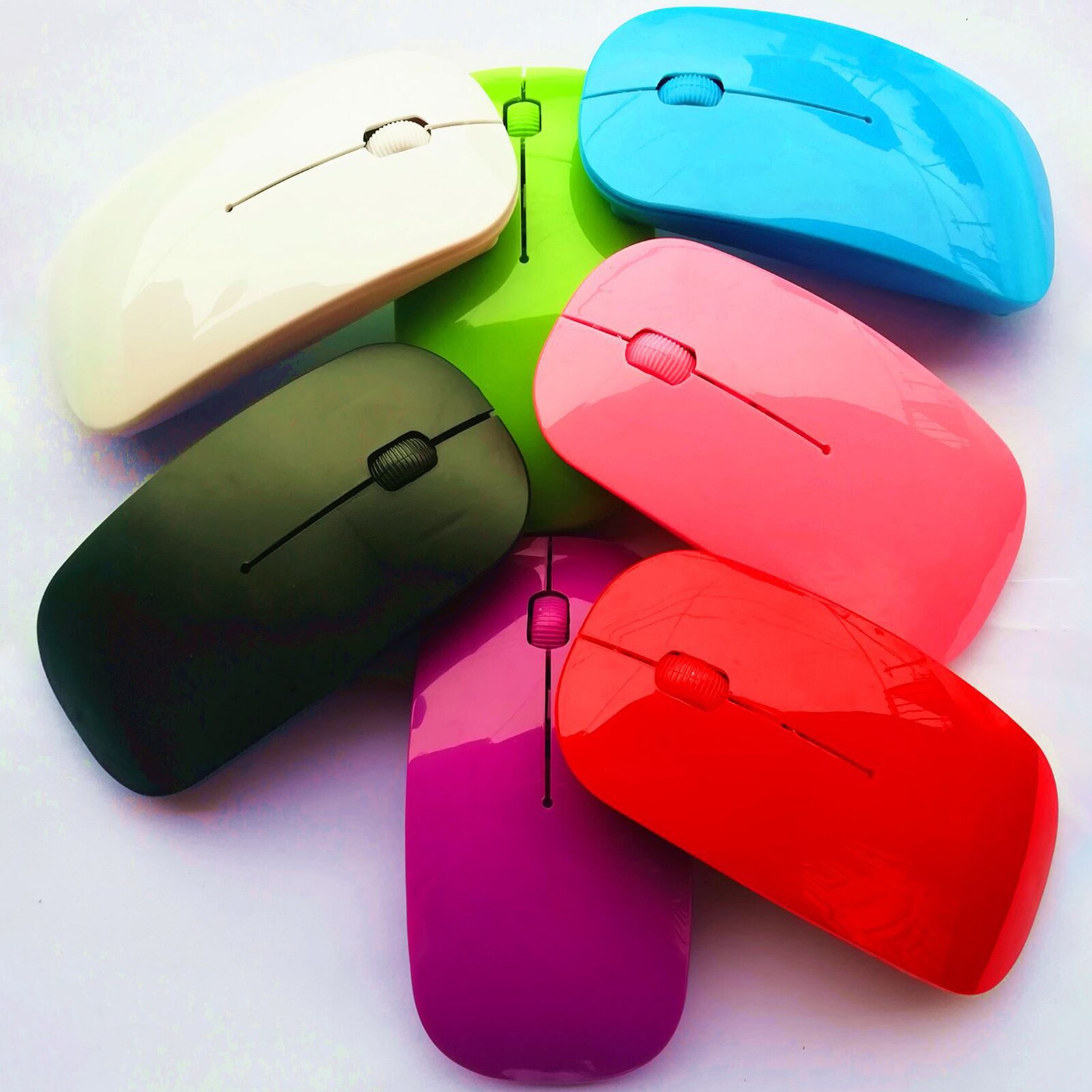 Souris optique sans fil ultrafine, récepteur USB 2.4 ghz, pour ordinateur de bureau et portable