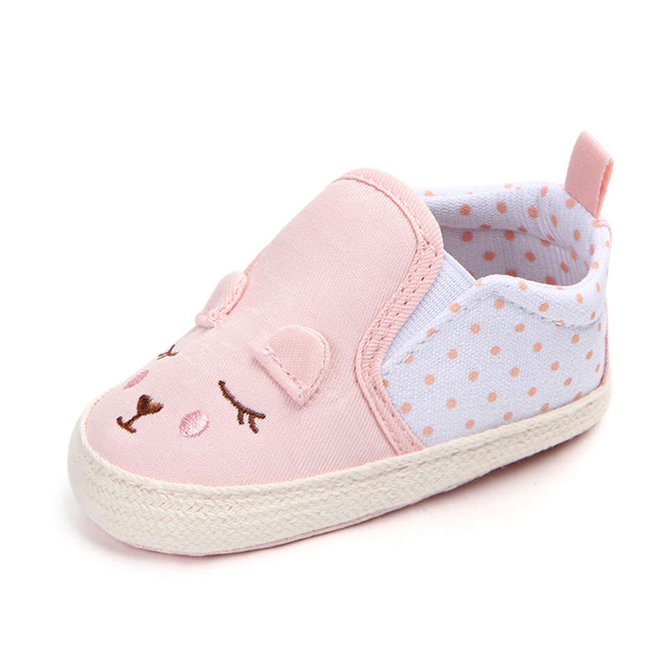 Baby Meisjes Schoenen Voor Pasgeboren Dier Patroon Met Dot Baby Schoenen Lente Herfst Anti-Slip Peuter Leuke Babyschoenen 0-18 Maanden: Pink / 13cm (5.12 in)