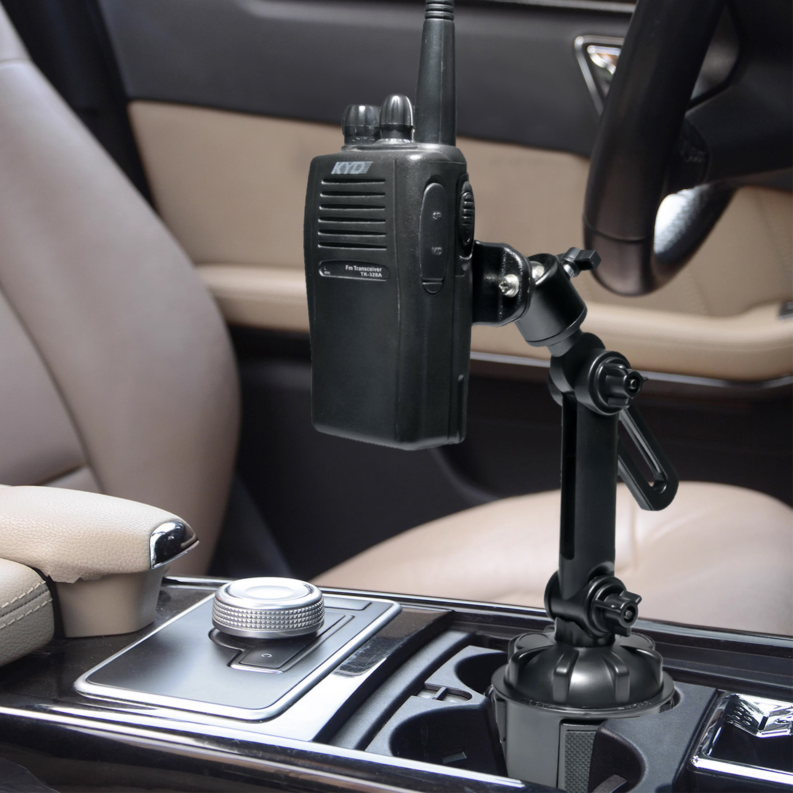 Walkie Talkie autohouder, standaard verstelbare autobekerhouder installatie draagbare radio voertuighouder voor Baofeng Motorola Radio
