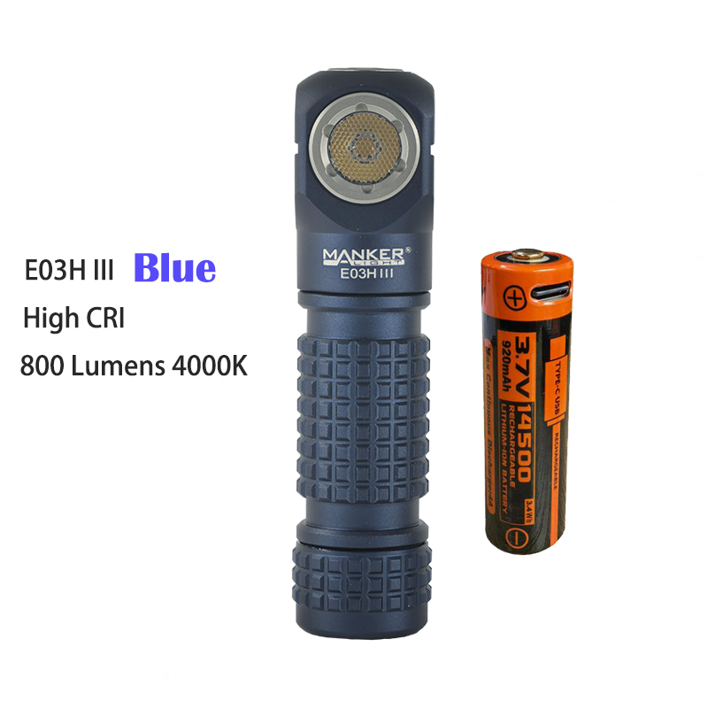 Manker E03H III 1200 lumen 14500 / AA-koplamp: green