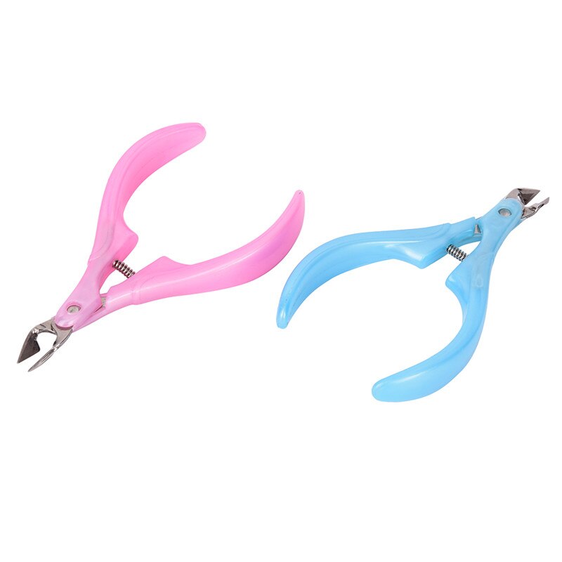 1pc Cuticle Scissors Nail Clipper Cuticle Manicure Care Cutter Nippers Clipper Tool Pink Blue