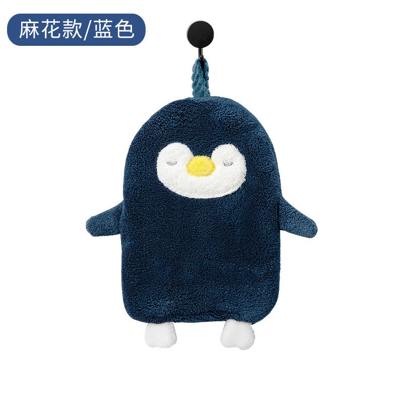 Chiffon de nettoyage mignon, dessin animé pingouin, serviette suspendue, nettoyage doux, molleton de corail, absorbant l&#39;eau, serviette de lavage de la vaisselle, cuisine: E