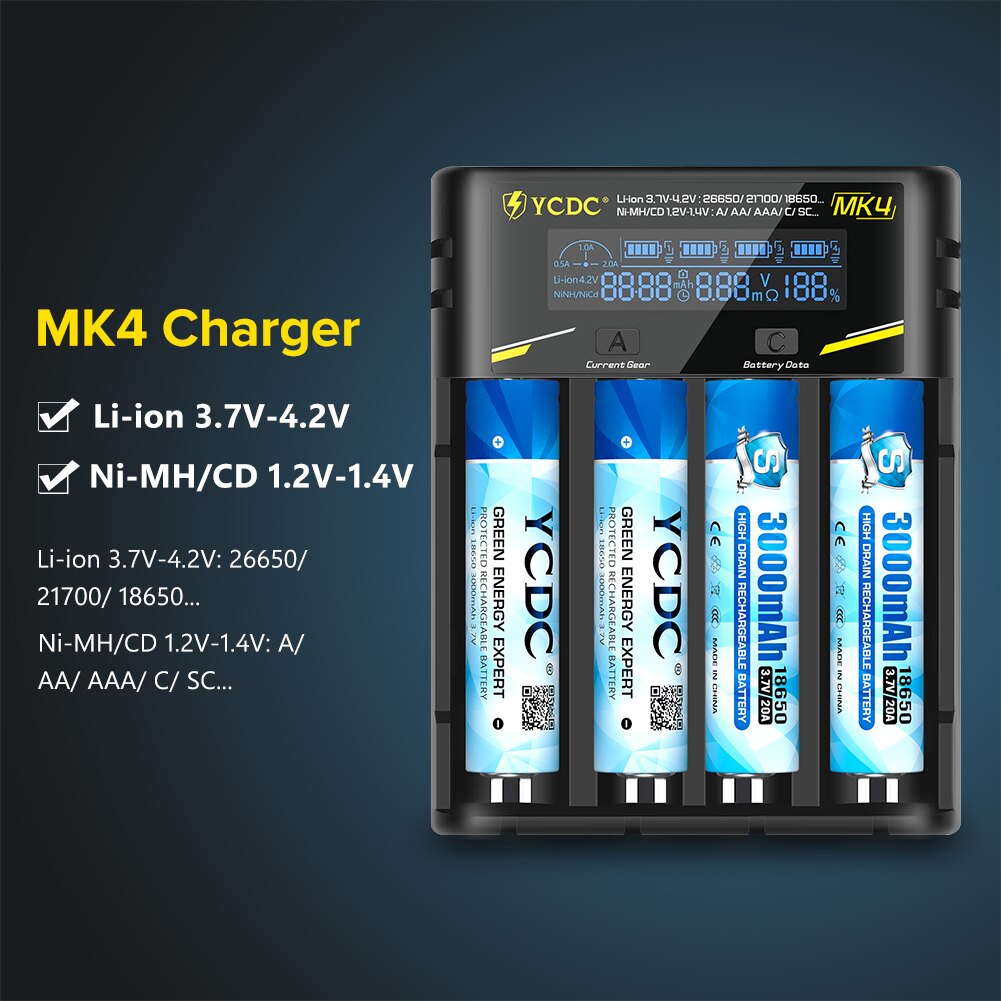 Universele Batterij Oplader Voor 18650 26650 21700 18350 Aa Aaa 3.7V/3.2V/1.2V Nimh 18650 batterij Usb Smart Charger